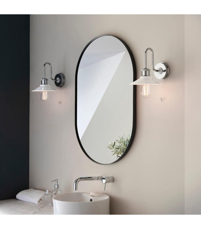 Bathroom Metal Wall Lamp Chrome Plate Gloss White IP44-4