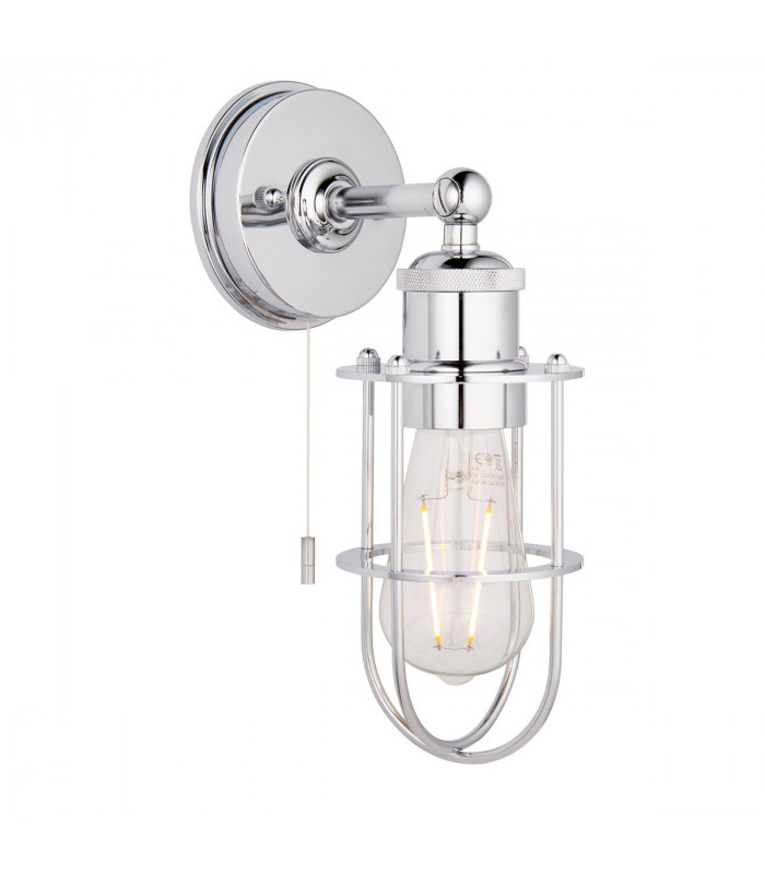 Bathroom Metal Wall Lamp Chrome Plate IP44-1