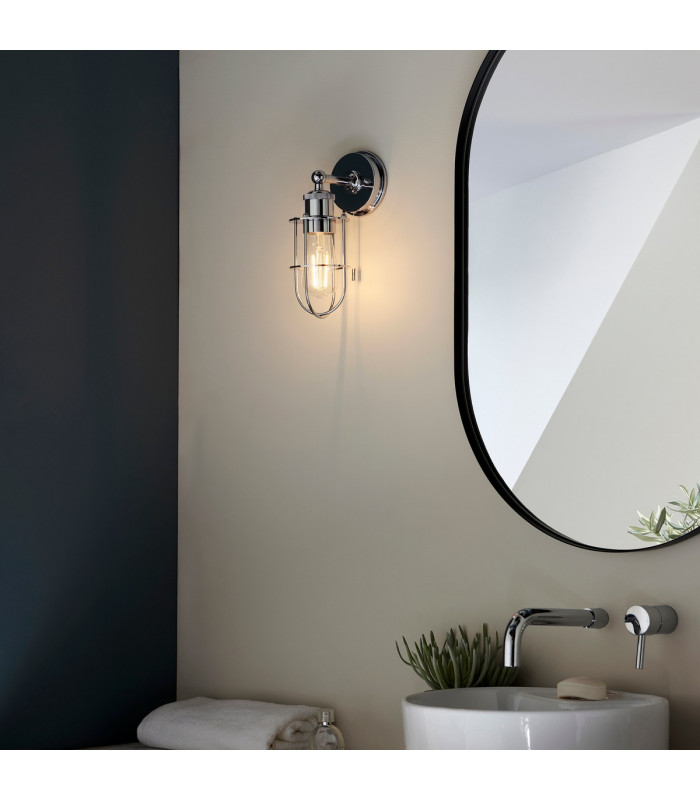 Bathroom Metal Wall Lamp Chrome Plate IP44-4