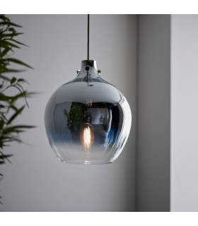 Single Pendant Ceiling Lamp Chrome Ombre Glass Chrome Plate-2