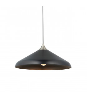 Single Pendant Ceiling Lamp Matt Black Matt Nickel Plate-1