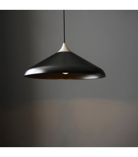 Single Pendant Ceiling Lamp Matt Black Matt Nickel Plate-2