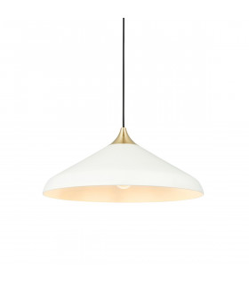 Single Pendant Ceiling Lamp Warm White Brushed Brass Plate-1