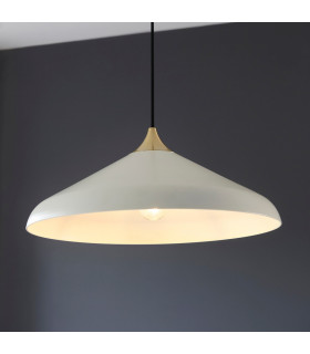 Single Pendant Ceiling Lamp Warm White Brushed Brass Plate-2