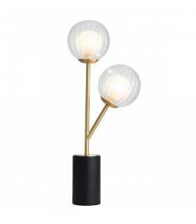 Complete Table Lamp Satin Brass Plate Glass-1