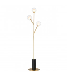 Complete Floor Lamp Satin Brass Plate Glass-1