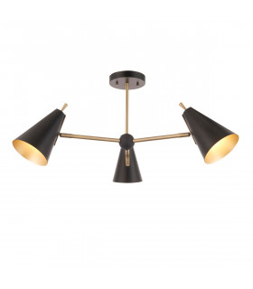 Multi Arm Lamp Semi Flush Ceiling Lamp Matt Antique Brass Plate Matt Black-1
