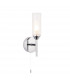 Bathroom Glass Wall Lamp Chrome Plate Ribbed Glass IP44-1