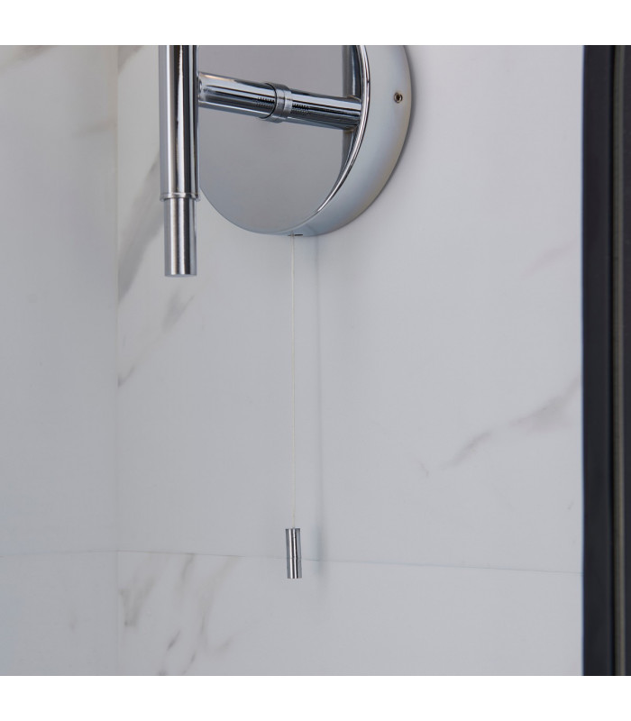 Bathroom Glass Wall Lamp Chrome Plate Ribbed Glass IP44-7