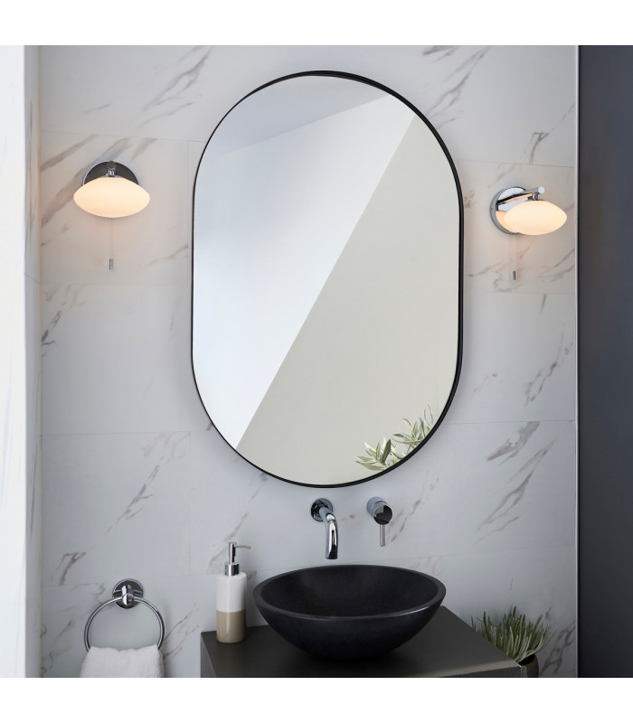 Bathroom Glass Wall Lamp Chrome Plate Opal Glass IP44-3