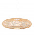 Single Pendant Ceiling Lamp Natural Rattan Gloss White-1