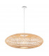 Single Pendant Ceiling Lamp Natural Rattan Gloss White-7