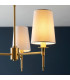 Multi Arm Shade Pendant Ceiling Lamp Satin Brass Plate Vintage White Fabric-5