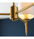 Multi Arm Shade Pendant Ceiling Lamp Satin Brass Plate Vintage White Fabric-6
