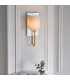 Shade Wall Lamp Satin Brass Plate Vintage White Fabric-5