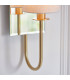 Shade Wall Lamp Satin Brass Plate Vintage White Fabric-6