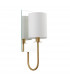 Shade Wall Lamp Satin Brass Plate Vintage White Fabric-8