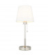 Base & Shade Table Lamp Bright Nickel Plate Vintage White Fabric-1