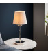 Base & Shade Table Lamp Bright Nickel Plate Vintage White Fabric-4