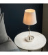 Base & Shade Table Lamp Bright Nickel Plate Vintage White Fabric-6