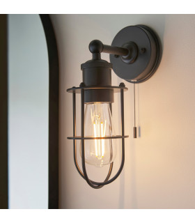Bathroom Metal Wall Lamp Matt Black Finish IP44-2