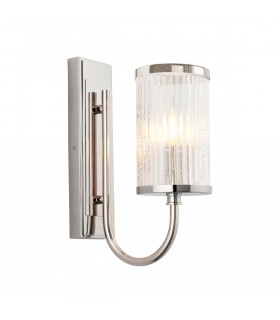 Glass Wall Lamp Bright Nickel Plate Ribbed Bubble Glass-1