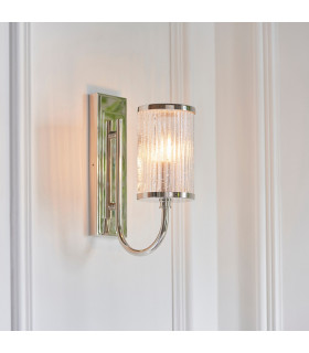 Glass Wall Lamp Bright Nickel Plate Ribbed Bubble Glass-2