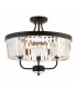 Multi Arm Lamp Semi Flush Ceiling Lamp Matt Black Cut Glass-1
