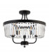 Multi Arm Lamp Semi Flush Ceiling Lamp Matt Black Cut Glass-7
