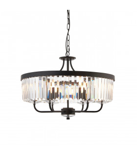 Multi Arm Lamp Pendant Ceiling Lamp Matt Black Cut Glass-1
