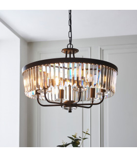 Multi Arm Lamp Pendant Ceiling Lamp Matt Black Cut Glass-2