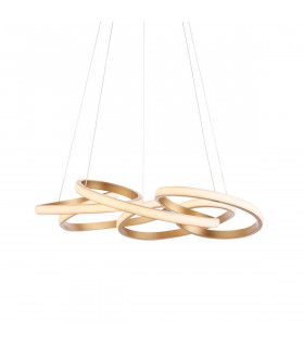 Single Pendant Ceiling Lamp Satin Gold Paint White-1