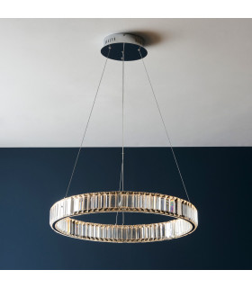 Single Pendant Ceiling Lamp Chrome Plate Crystal-2