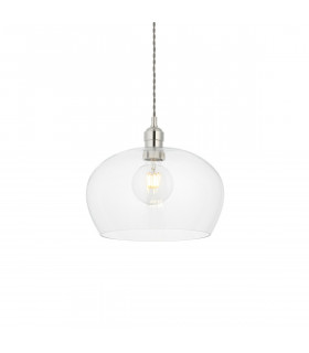 Single Pendant Ceiling Lamp Bright Nickel Plate Glass-1