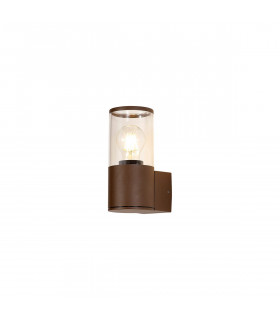 Kirkwood Outdoor Wall Lamp E27 IP54 Matt Brown Clear-1