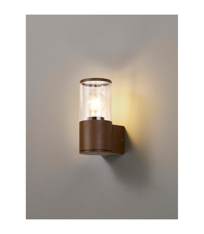 Kirkwood Outdoor Wall Lamp E27 IP54 Matt Brown Clear-3
