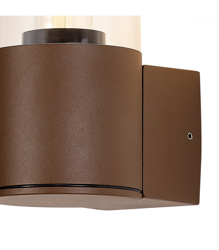 Kirkwood Outdoor Wall Lamp E27 IP54 Matt Brown Clear-6