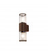 Kirkwood Outdoor Wall Lamp 2 Light E27 IP54 Matt Brown Clear-1