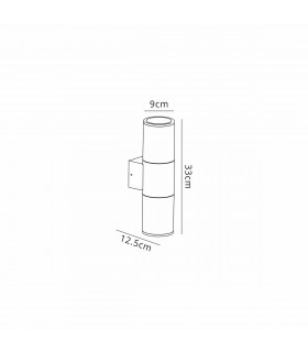 Kirkwood Outdoor Wall Lamp 2 Light E27 IP54 Matt Brown Opal-2