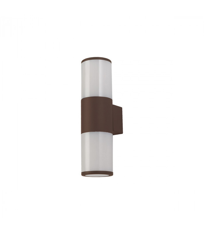 Kirkwood Outdoor Wall Lamp 2 Light E27 IP54 Matt Brown Opal-4