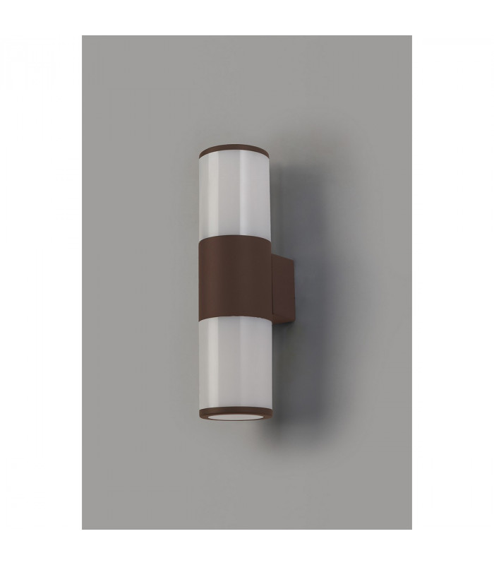 Kirkwood Outdoor Wall Lamp 2 Light E27 IP54 Matt Brown Opal-7