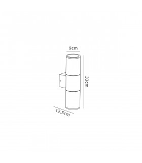 Kirkwood Outdoor Wall Lamp 2 Light E27 IP54 Matt Brown Smoked-2