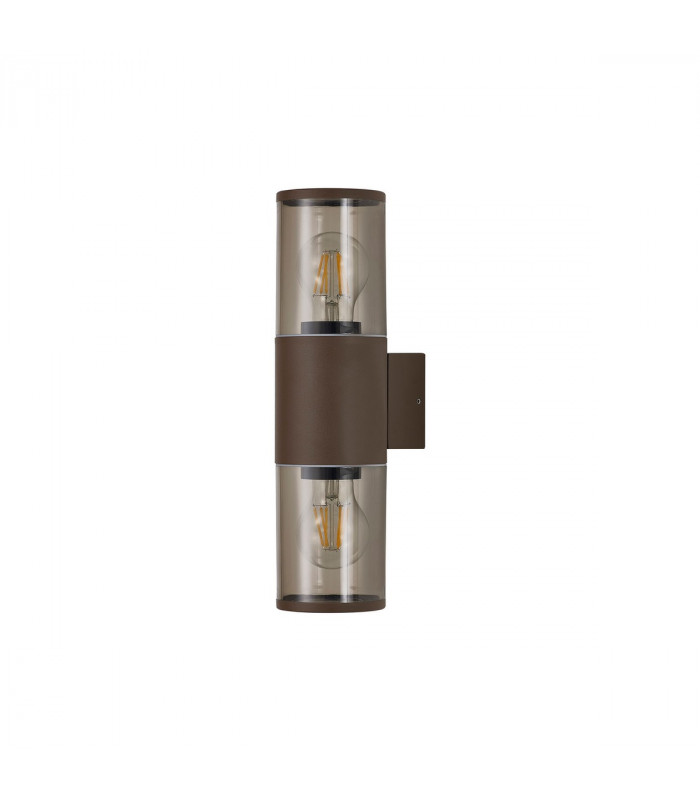Kirkwood Outdoor Wall Lamp 2 Light E27 IP54 Matt Brown Smoked-4
