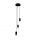 Phelps 3 Light Round Ceiling Pendant GU10 Black Painted Gold-1