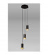 Phelps 3 Light Round Ceiling Pendant GU10 Black Painted Gold-3