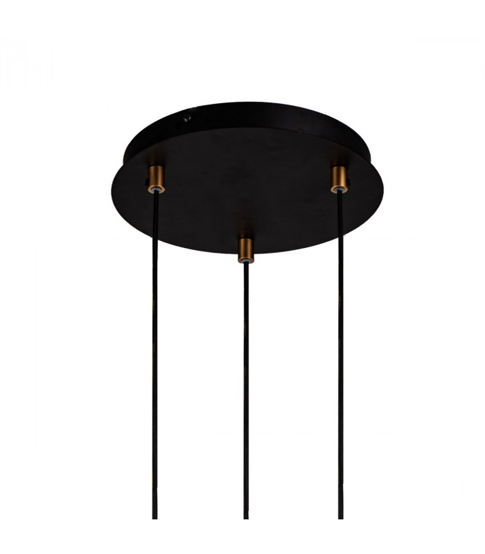 Phelps 3 Light Round Ceiling Pendant GU10 Black Painted Gold-5