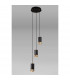 Phelps 3 Light Round Ceiling Pendant GU10 Black Painted Gold-7
