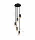 Phelps 5 Light Round Ceiling Pendant GU10 Black Painted Gold-1