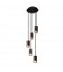 Phelps 5 Light Round Ceiling Pendant GU10 Black Painted Gold-4