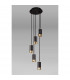 Phelps 5 Light Round Ceiling Pendant GU10 Black Painted Gold-7